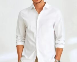 Men's button up long sleeve dress shirts