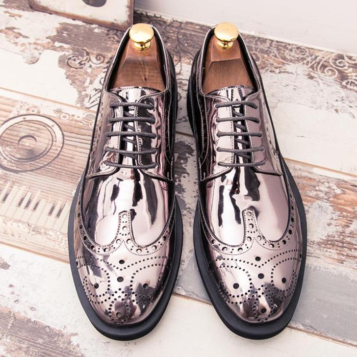 Silver dress shoes men