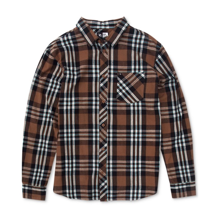 Mens brown plaid dress shirt