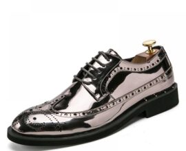 Silver dress shoes men