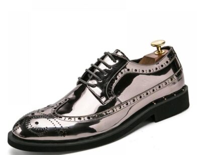 Silver dress shoes men